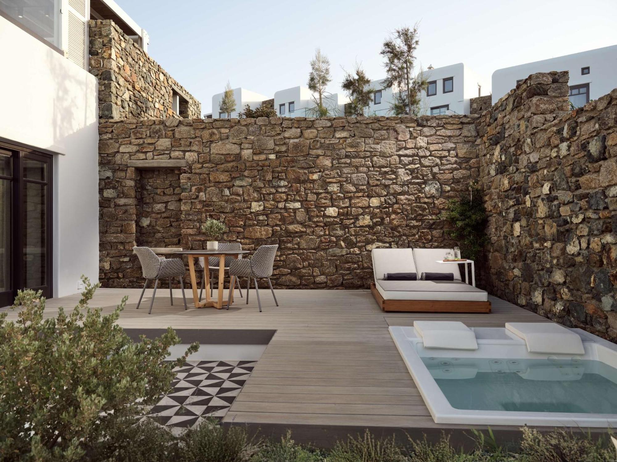 ホテル Semeli Coast Mykonos Curio Collection By Hilton Merchia Beach エクステリア 写真