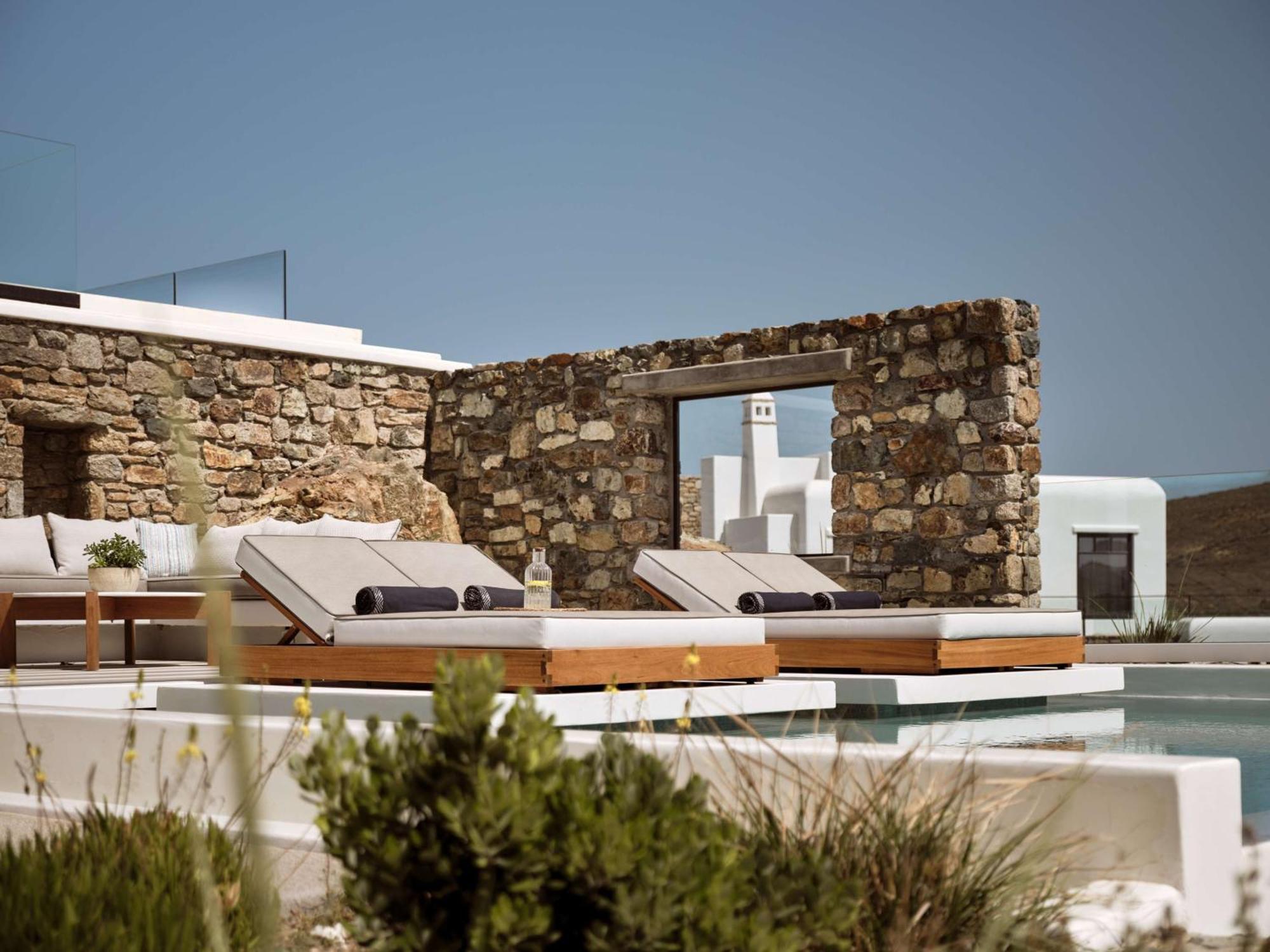 ホテル Semeli Coast Mykonos Curio Collection By Hilton Merchia Beach エクステリア 写真