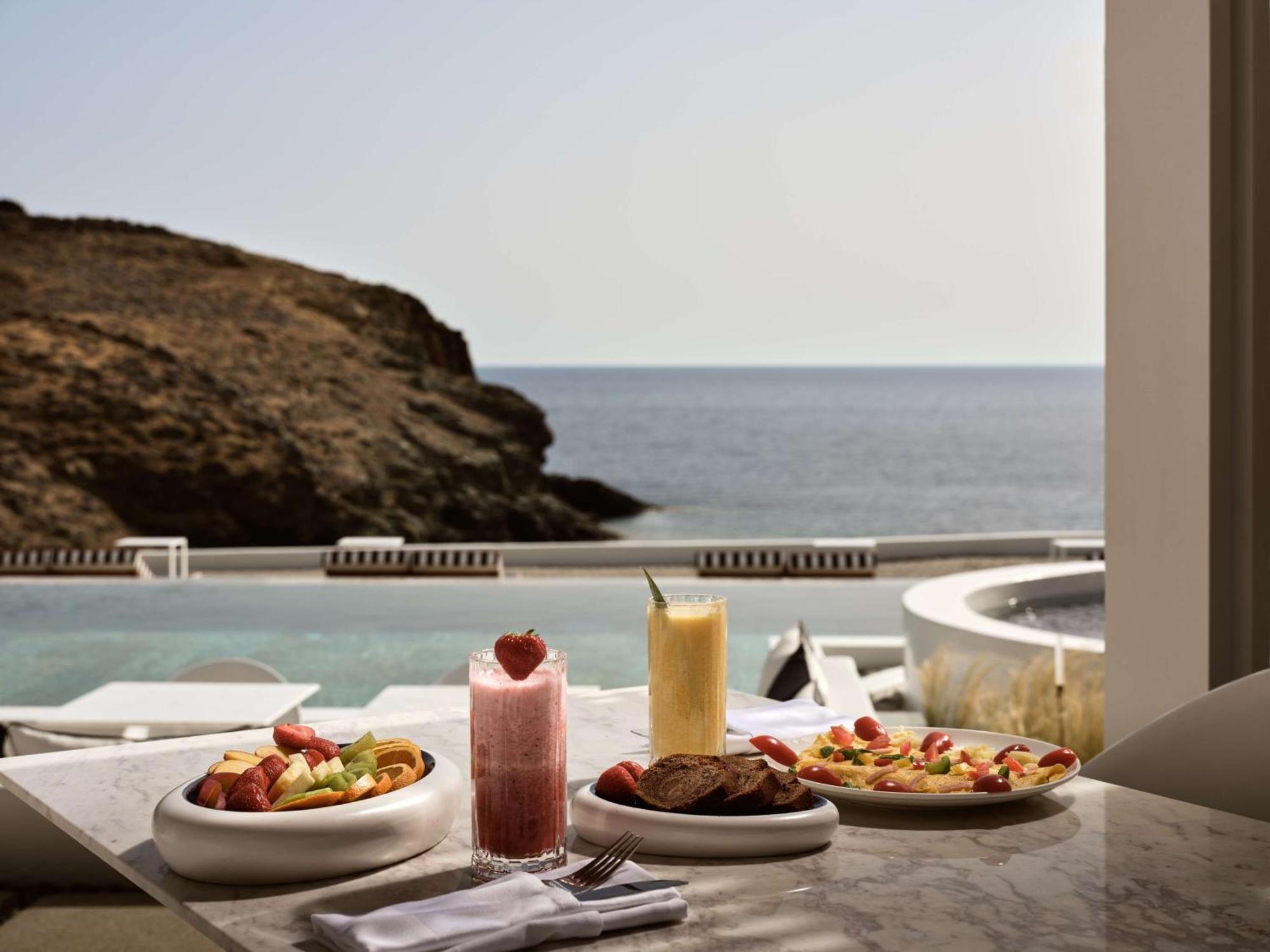 ホテル Semeli Coast Mykonos Curio Collection By Hilton Merchia Beach エクステリア 写真