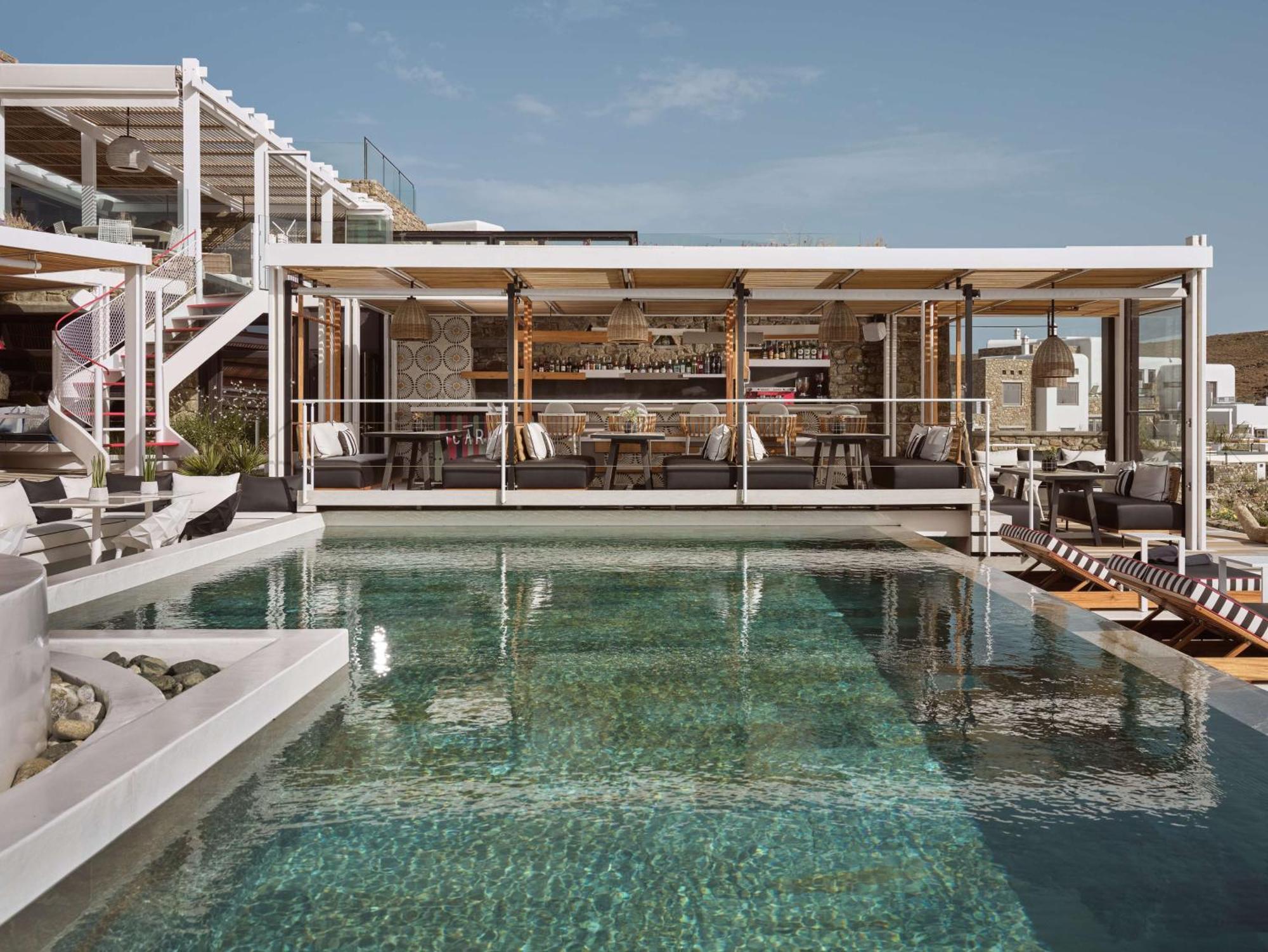 ホテル Semeli Coast Mykonos Curio Collection By Hilton Merchia Beach エクステリア 写真