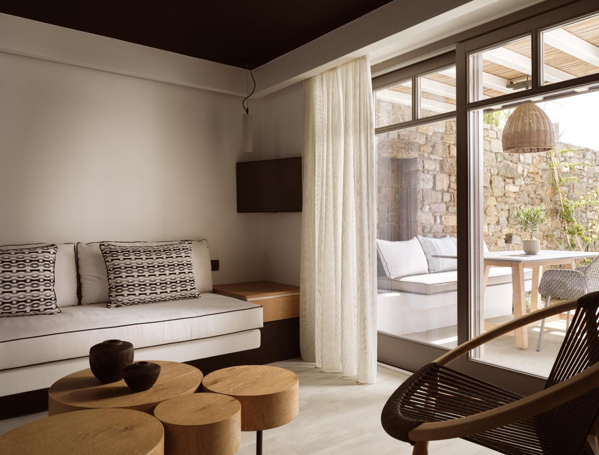 ホテル Semeli Coast Mykonos Curio Collection By Hilton Merchia Beach エクステリア 写真
