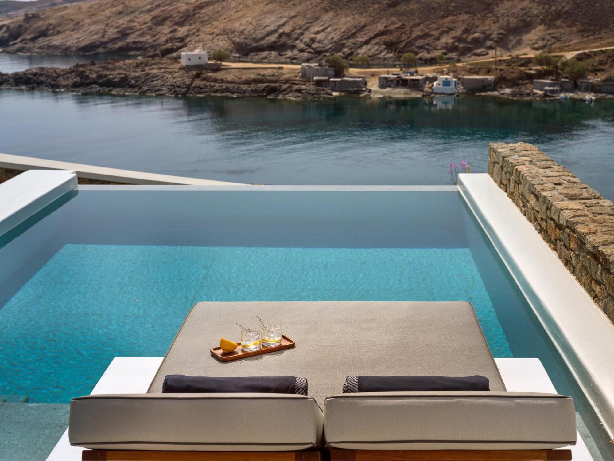 ホテル Semeli Coast Mykonos Curio Collection By Hilton Merchia Beach エクステリア 写真