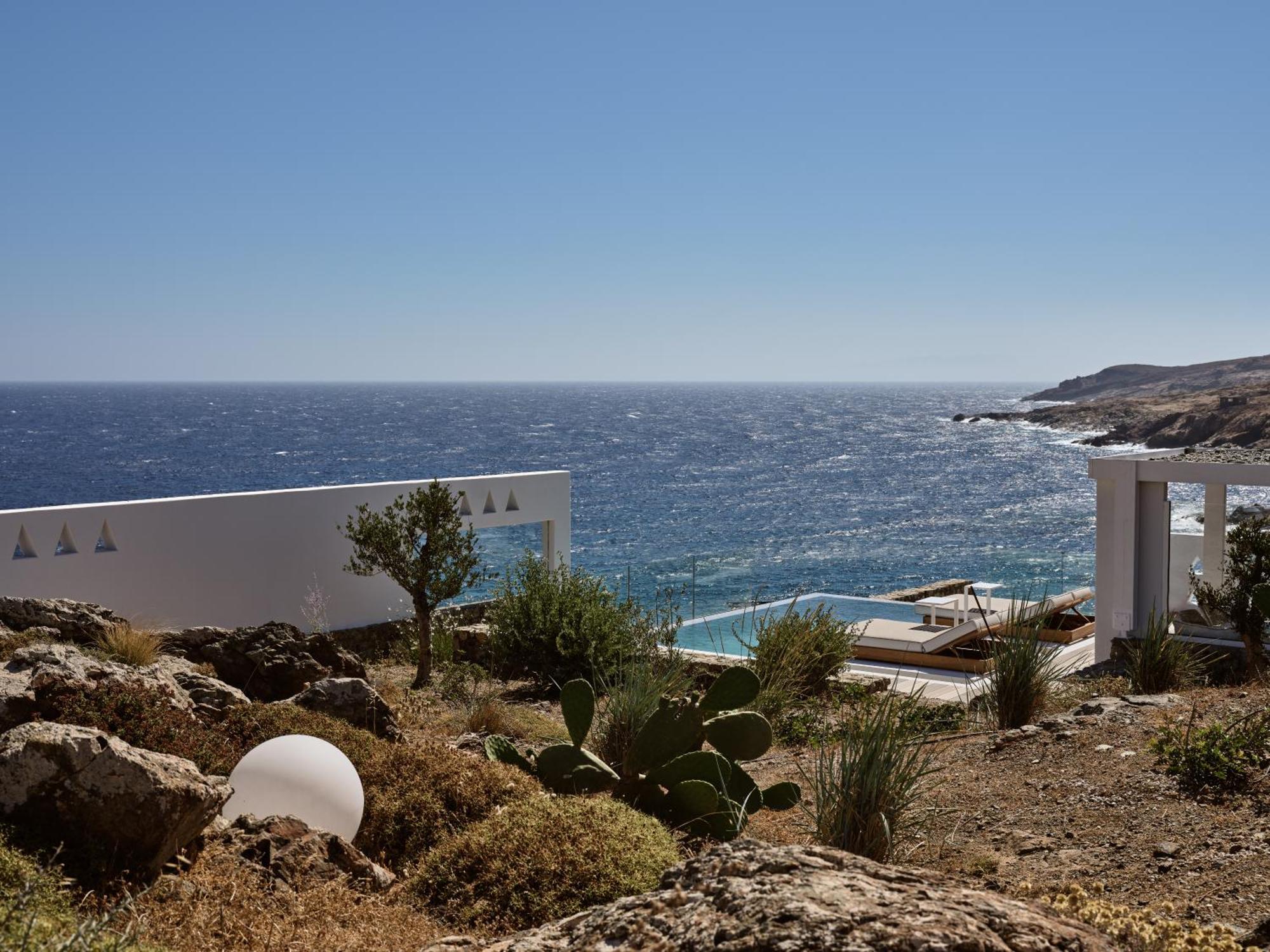 ホテル Semeli Coast Mykonos Curio Collection By Hilton Merchia Beach エクステリア 写真